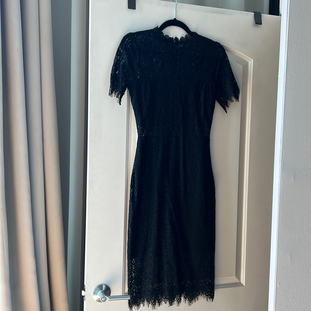 Lulus Black Lace Dress Cut Out Midi